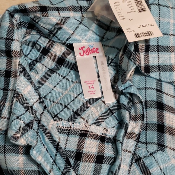 Justice plaid button down shirt - Picture 3 of 3
